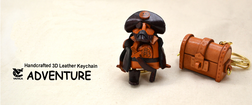 handcrafted leather keychain adventure