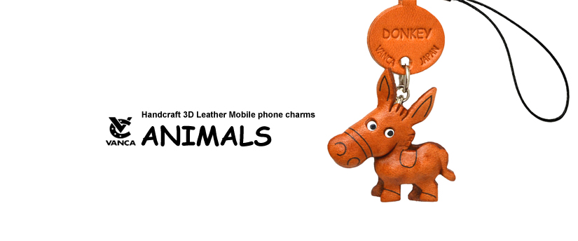 handcrafted leather animal phone charm 