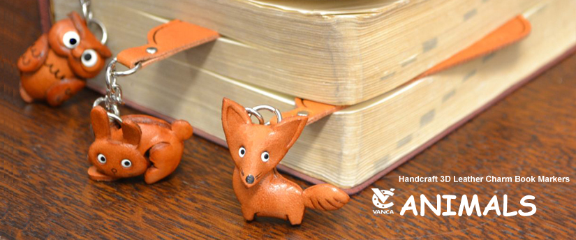 handcrafted leather desk item charm bookmarks