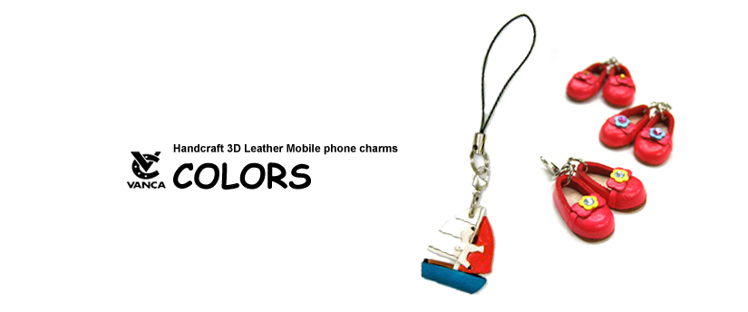 handcrafted leather color phone charm 