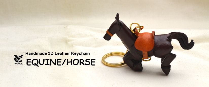 handcrafted leather keychain equine/horse