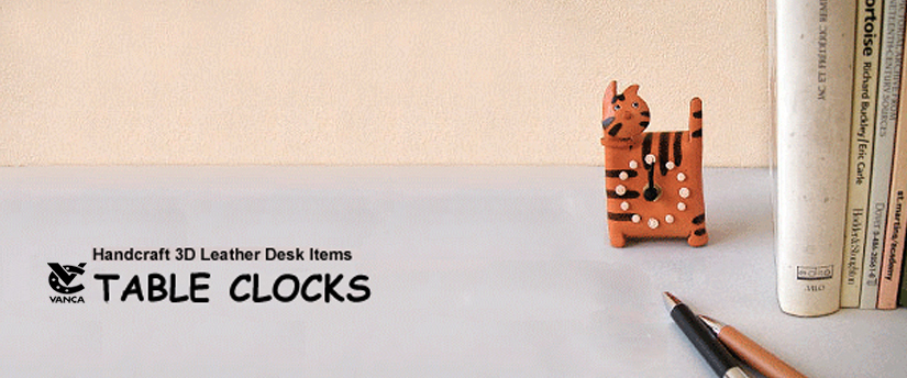 handcrafted leather desk item table clocks