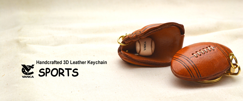 handcrafted leather keychain sports