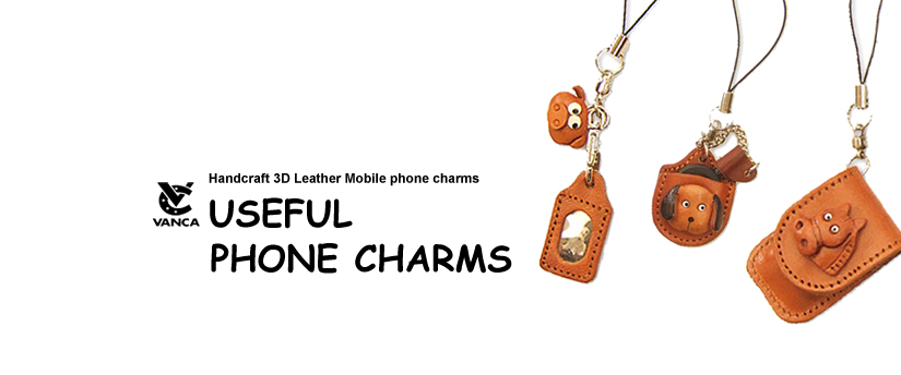 handcrafted leather useful phone charm 