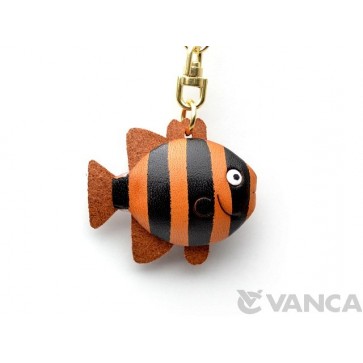 Stripde Fish Leather Keychain(L)