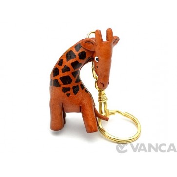 Giraffe Leather Keychain(L)