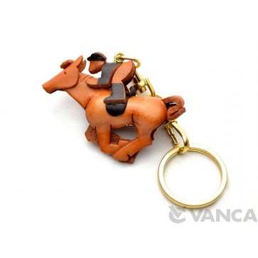 Horse Rider Leather Keychain(L)