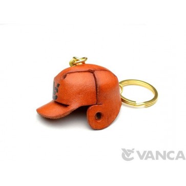 Baseball Helmet Leather Keychain(L)