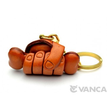 A Bone in Hand Leather Keychain(L)