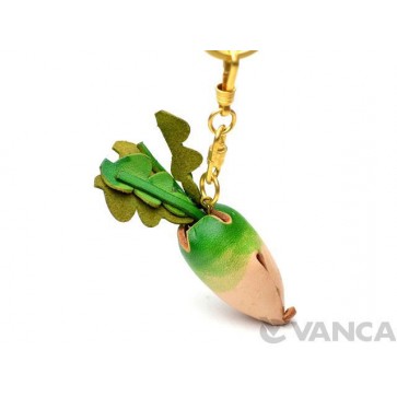 Daikon Radish Leather Keychain(L)