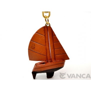 Sailboat Leather Keychain(L)