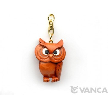 Owl Leather Keychain(L)