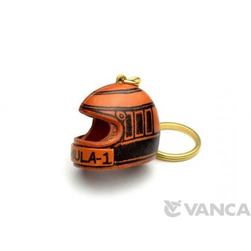 Racing Helmet Leather Keychain(L)