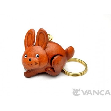 Rabbit Japanese Leather Keychain(L)