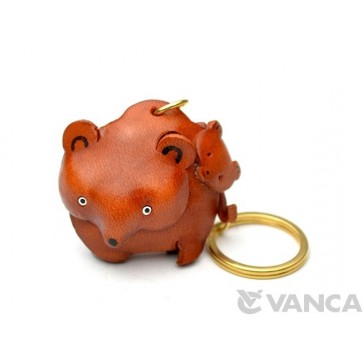 Bear Family Leather Keychain(L)