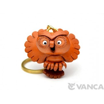 Flying Owl Leather Keychain(L)