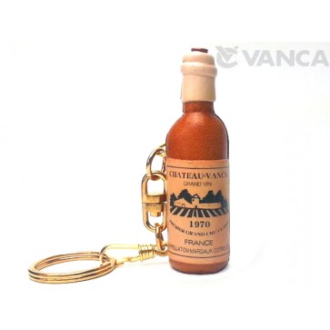 Wine Bottle Leather Keychain(L)