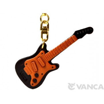 Electric Guitar Leather Keychain(L)