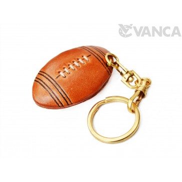 Rugby Ball/American Football Leather Keychain