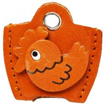 Leather Key Cover Cap Keychain Rooster