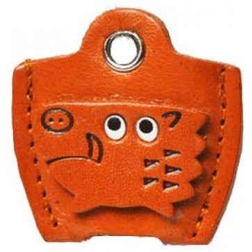 Leather Key Cover Cap Keychain Wild boar