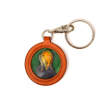 Munch's The Scream Leather plate Keychain