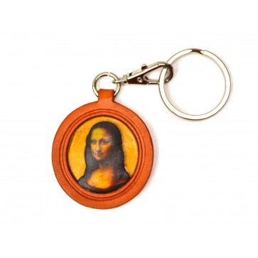 Da Vinci's Mona Lisa Leather plate Keychain