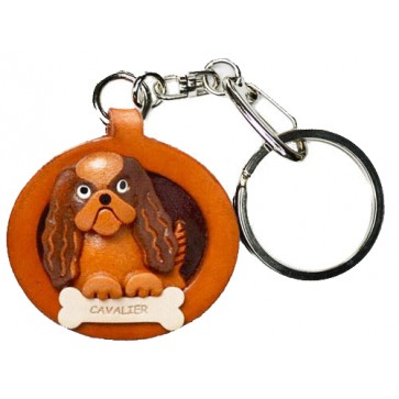 Cavalier K.C.Spaniel Leather Dog plate Keychain