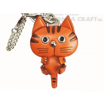 Cat Handmade Leather Cat Animal Keychain Bag Charm