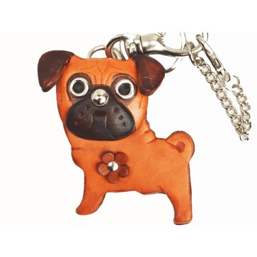Pug Handmade Leather Dog/Bag Charm