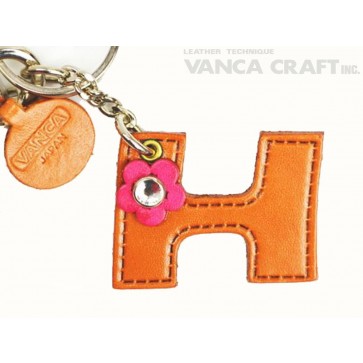 Initial  "H" Leather Keychain Bag Charm