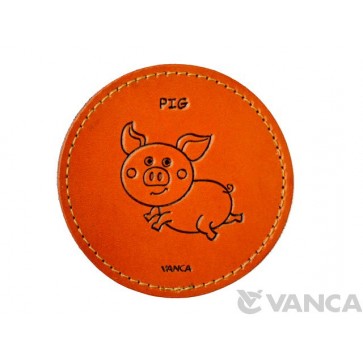 Leather Coaster Pig