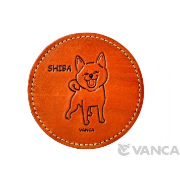 Leather Coaster Shiba
