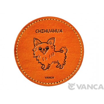 Leather Coaster Chihuahua Long Haird 