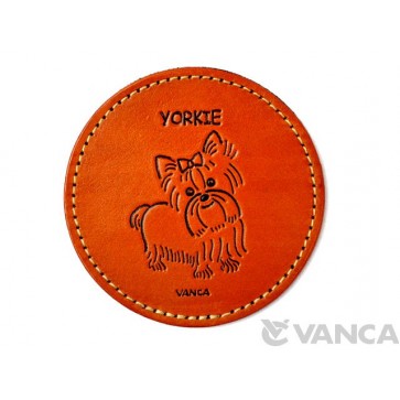 Leather Coaster Yorkshire Terrier