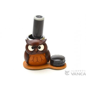 Owl Japanese Leather Seal Stand #26296
