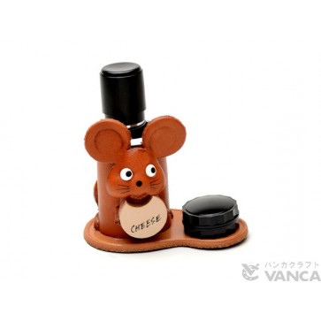 Mouse Japanese Leather Seal Stand #26295