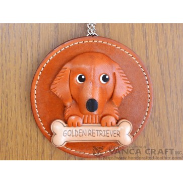 Golden Retriever Leather Wall Deco