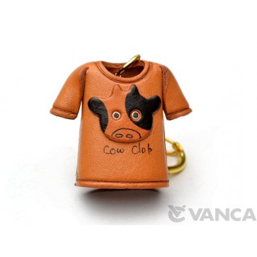 Cow T-shirt Leather Keychain