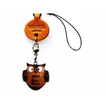 Owl E Leather Cellularphone Charm Alphabet