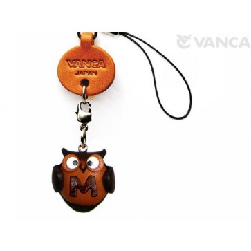 Owl M Leather Cellularphone Charm Alphabet