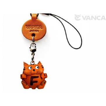 Cat F Leather Cellularphone Charm Alphabet