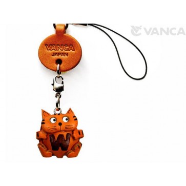 Cat W Leather Cellularphone Charm Alphabet