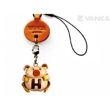 Pig H Leather Cellularphone Charm Alphabet