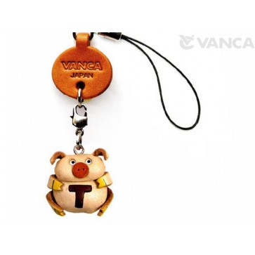 Pig T Leather Cellularphone Charm Alphabet