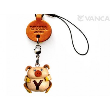 Pig Y Leather Cellularphone Charm Alphabet