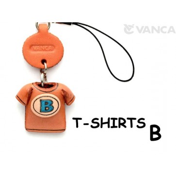 B(Blue) Japanese Leather Cellularphone Charm T-shirt 