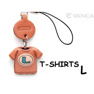 L(Blue) Japanese Leather Cellularphone Charm T-shirt 