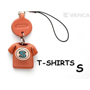 S(Blue) Japanese Leather Cellularphone Charm T-shirt 