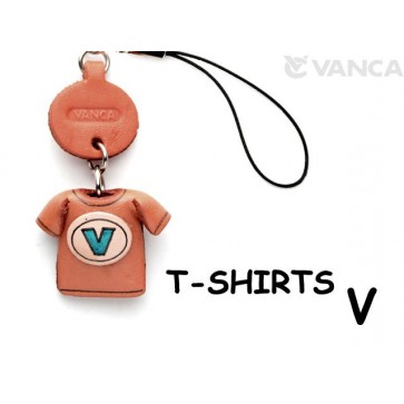 V(Blue) Japanese Leather Cellularphone Charm T-shirt 